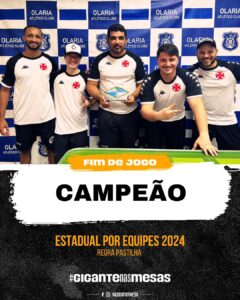 Read more about the article VASCO CONQUISTA SEU 12º TÍTULO ESTADUAL POR EQUIPES DA REGRA PASTILHA